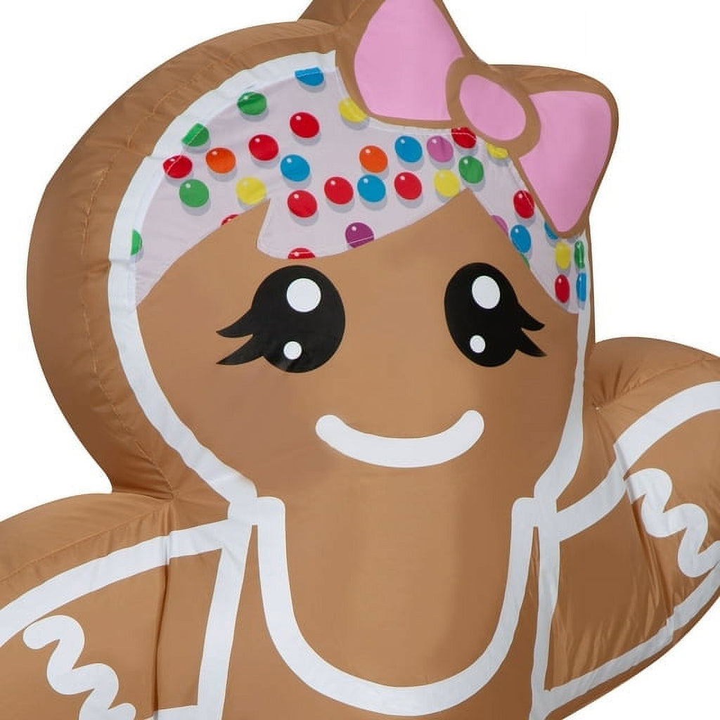 4 Foot Christmas Gingerbread Girl Inflatable V27790