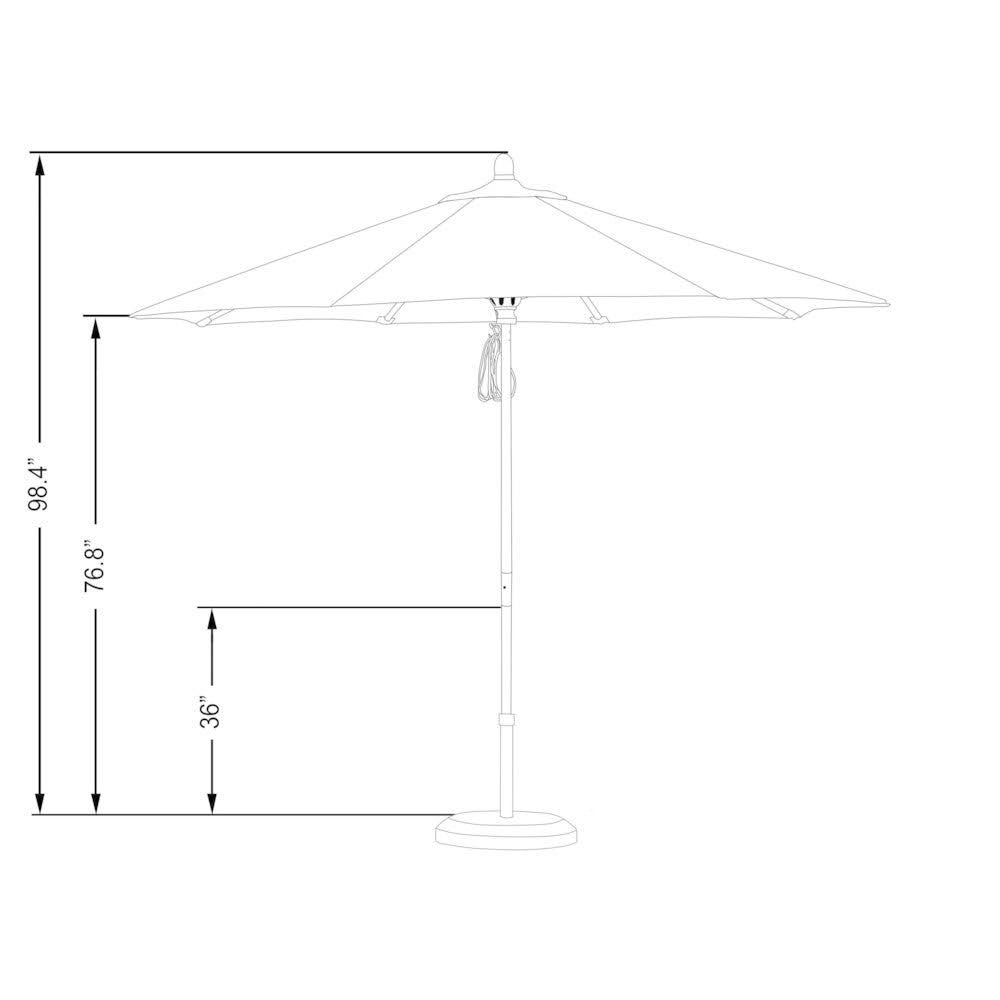 9 ft. Wood Market Umbrella Pulley Open Z299773