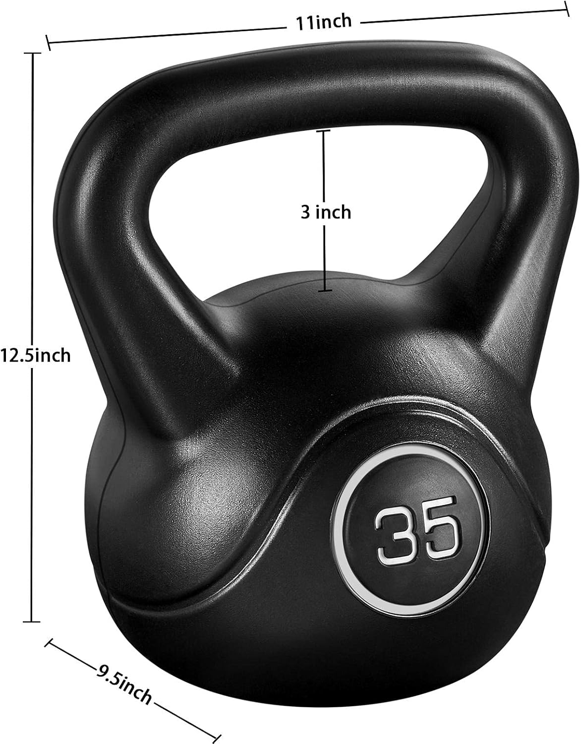 35lbs Kettlebell Weights with Wide Flat Base Textured Grip K454