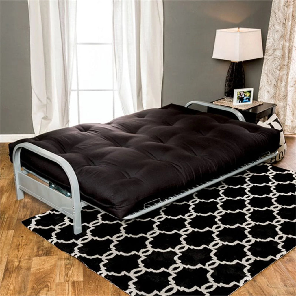Black Fabric 8-Inch Innerspring Futon Mattress U676