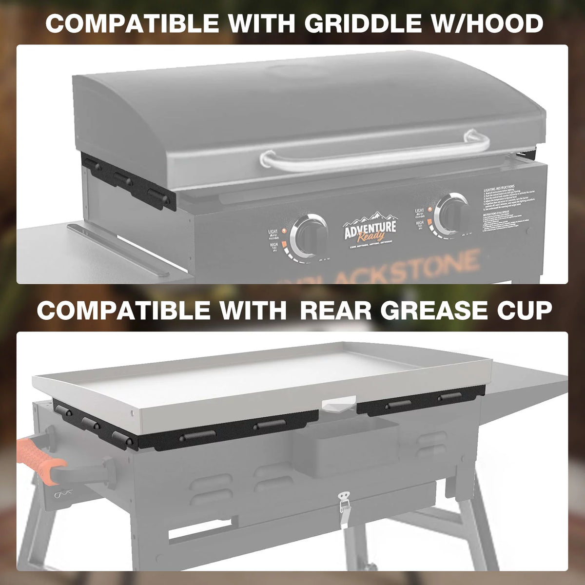 Stainless steel magnetic griddle lid and rear grease cup Y969505