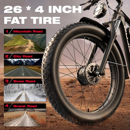 52V 26" Fat Tire Full Suspension Electric Bike C277549