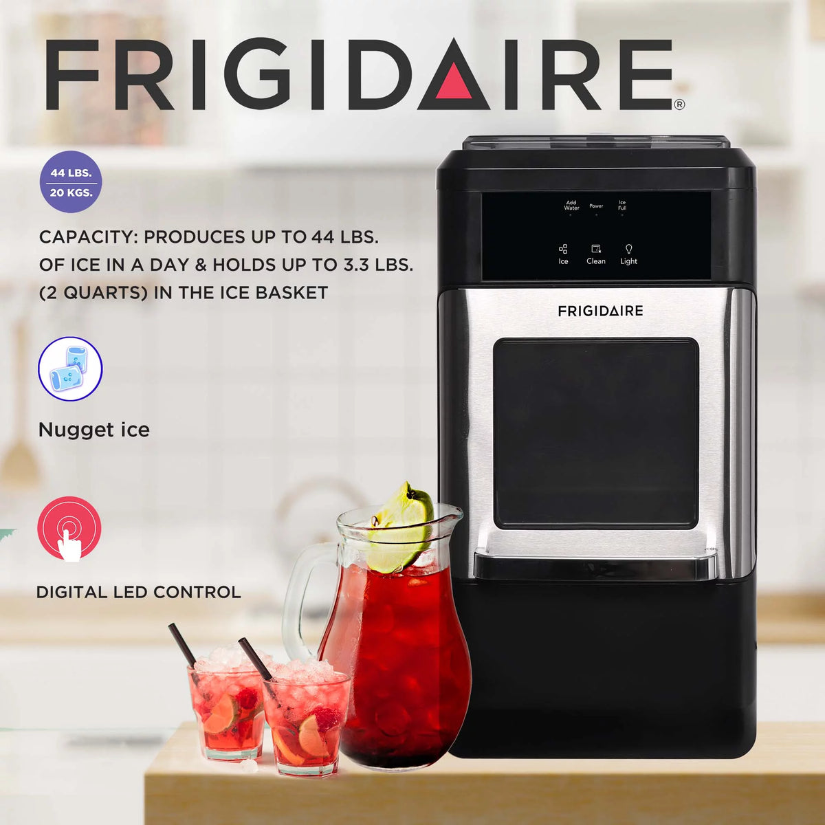 44 lbs. Nugget Ice Maker Stainless Steel M232932