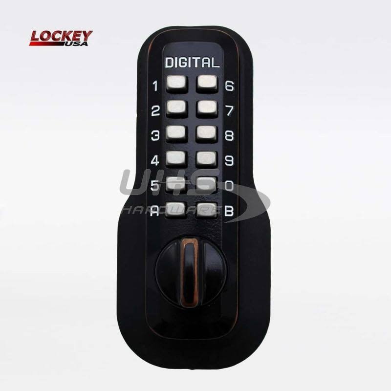 Mechanical Keyless Deadbolt Lock; Bright Chrome (Grey) G1936