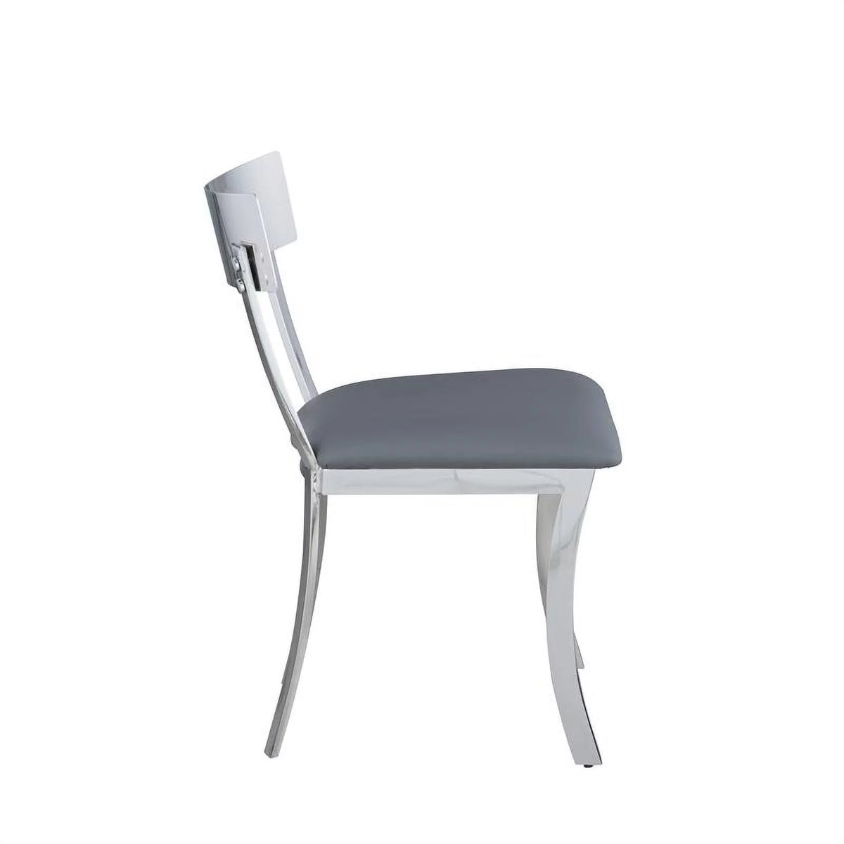 Gray Faux Leather Curved-Back Side Chair Set of 2 K742