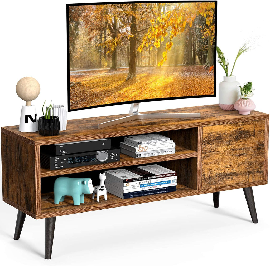 Retro Wood TV Console Table with Storage D372