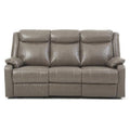 Gray Faux Leather 3-Seater Reclining Sofa Y9998