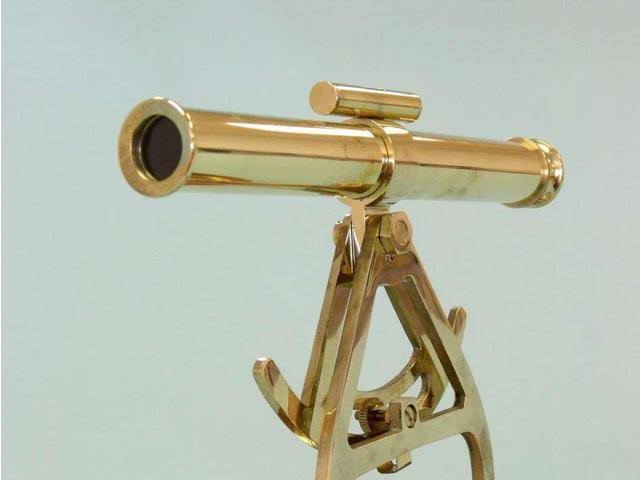 Solid Brass Alidade Compass 14 in. Telescopes Decorative Accent E937