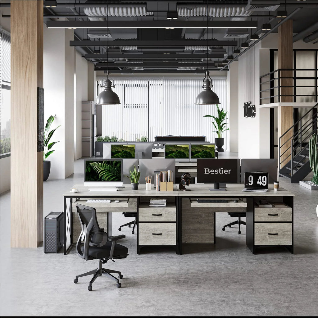 55 inch Industrial Computer Desk with Storage H654