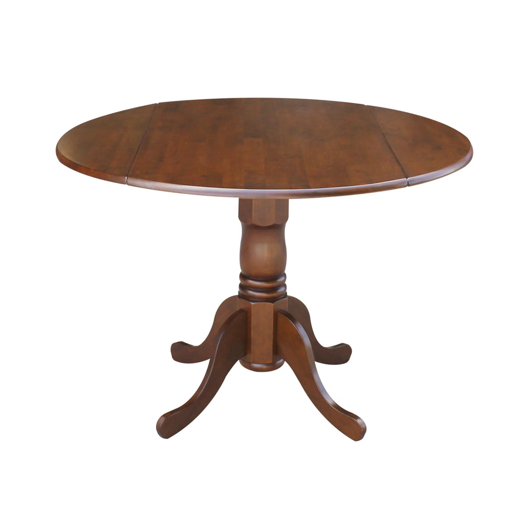 Solid Wood 3-Piece Dining Set with Dual Drop Leaf Table and 2 Splat Back Chairs J7859