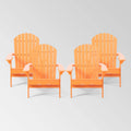 4pk Acacia Wood Folding Adirondack Chairs Tangerine V21457