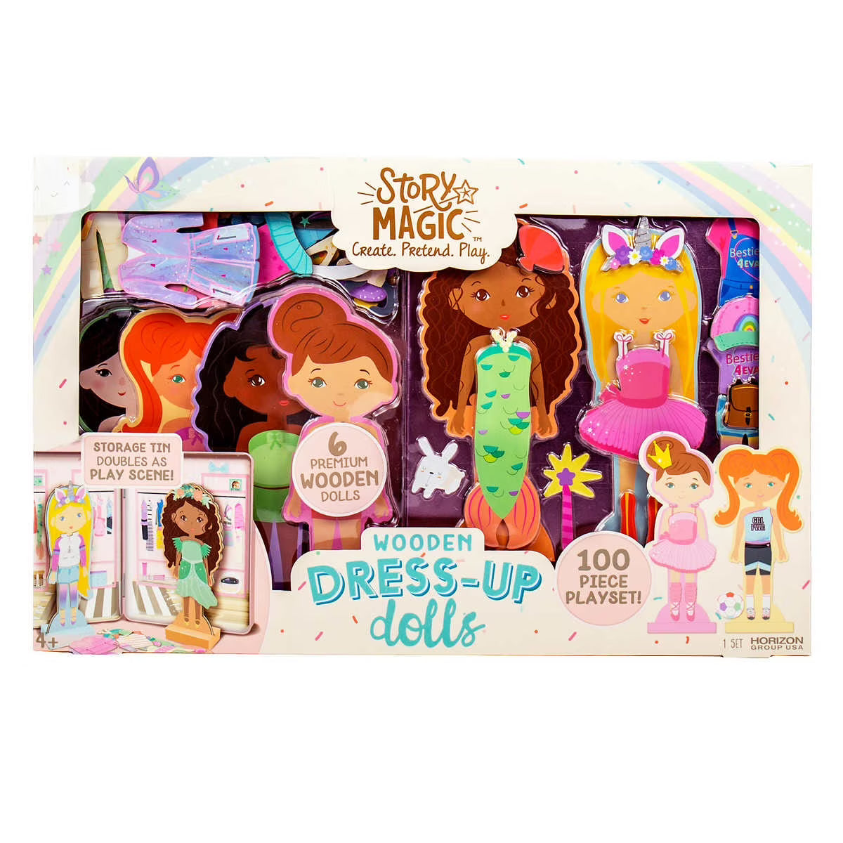 Wooden Dress Up Dolls with Tin Y68929