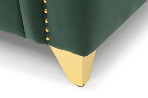 Green Deep Button Tufted Upholstered Sofa with Gold Legs K7069