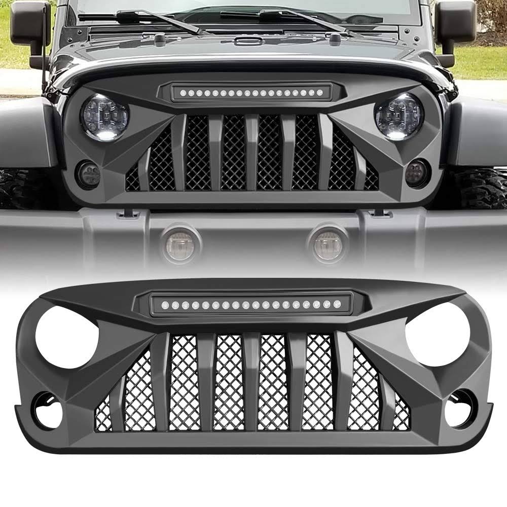 Matte Black Front Grill with LED Off-Road Lights R449485