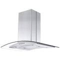 36" Island Ceiling Mount Range Hood Stainless Steel Glass I556