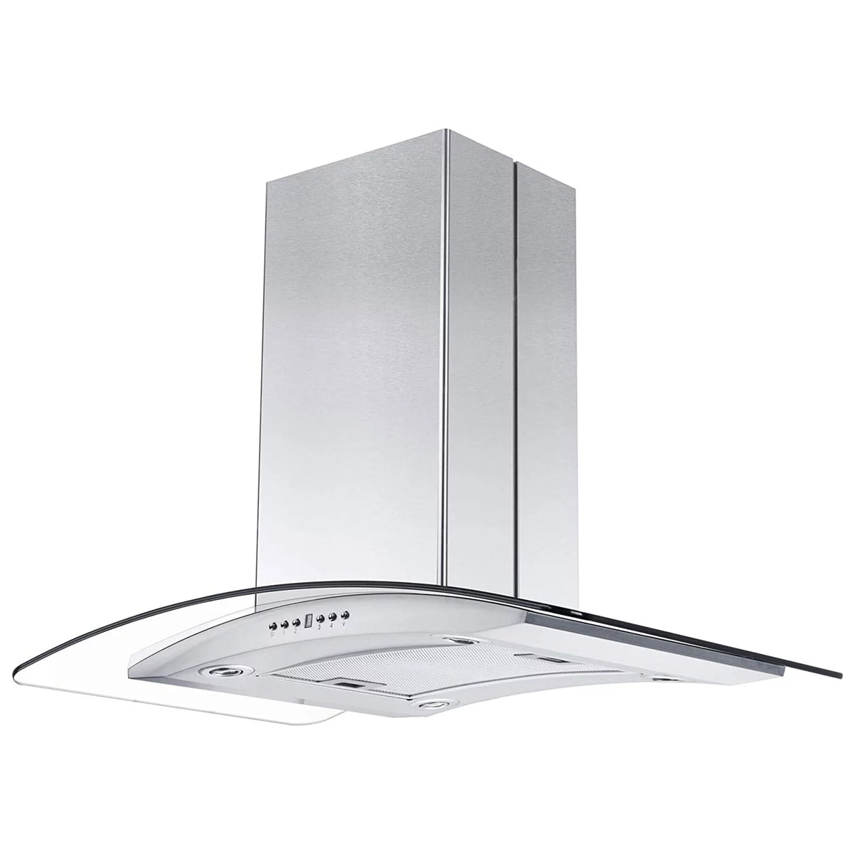 36" Island Ceiling Mount Range Hood Stainless Steel Glass I556