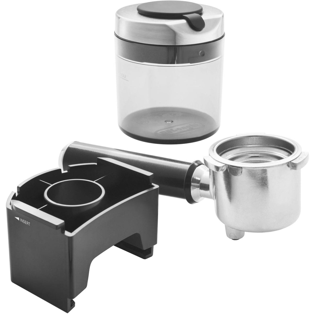 Conical Burr Grinder with Porta Filter Attachment, Silver L7365