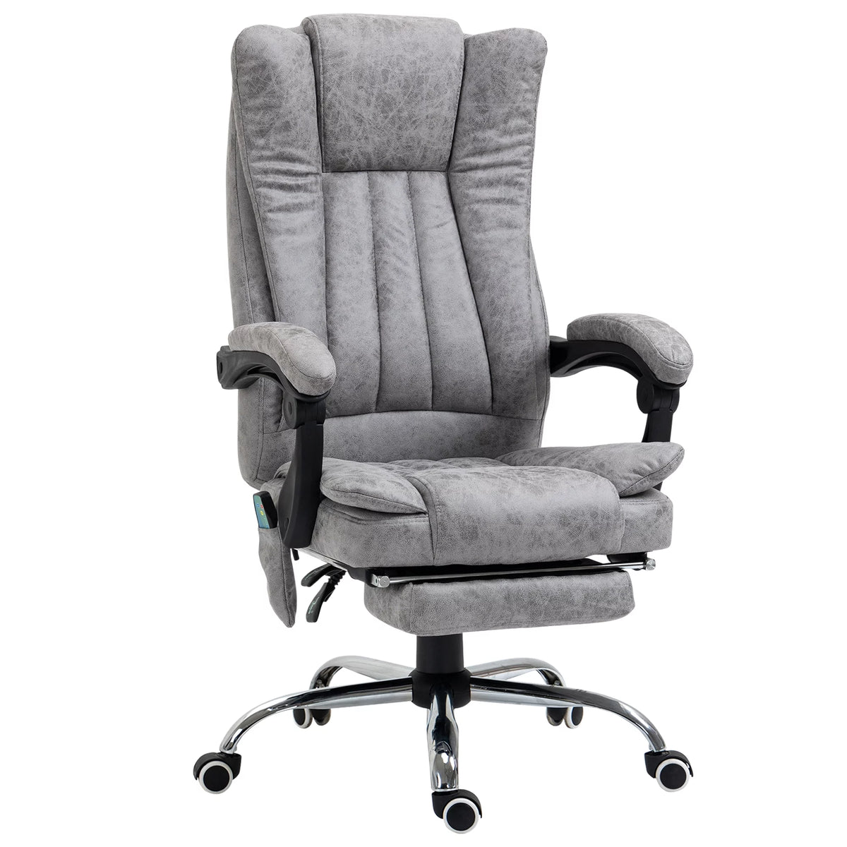 Gray Microfiber High Back Office Chair with Massage and Footrest A375