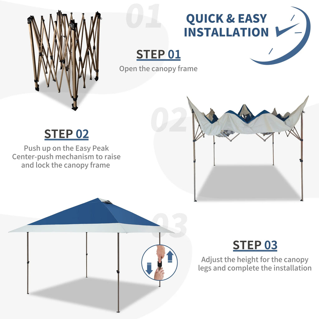 13'x13' Pop-up Canopy with Auto Extending Eaves B897179