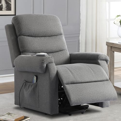 Dark Blue Power Lift Recliner Chair with Heat and Massage W446413