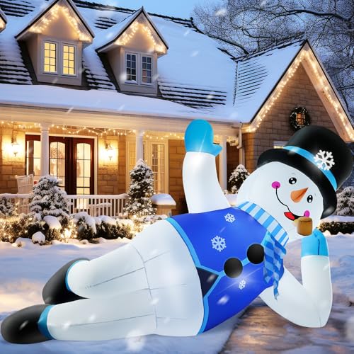 10FT Christmas Inflatables Snowman Outdoor Decorations with LED Lights W503638