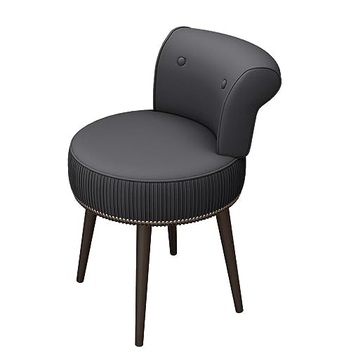 Grey Velvet Vanity Stool Chair with Back V3397