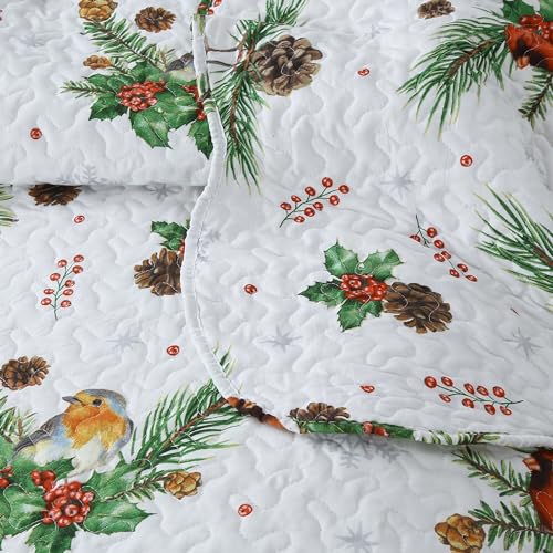 3 Piece King Christmas Quilt Set L410