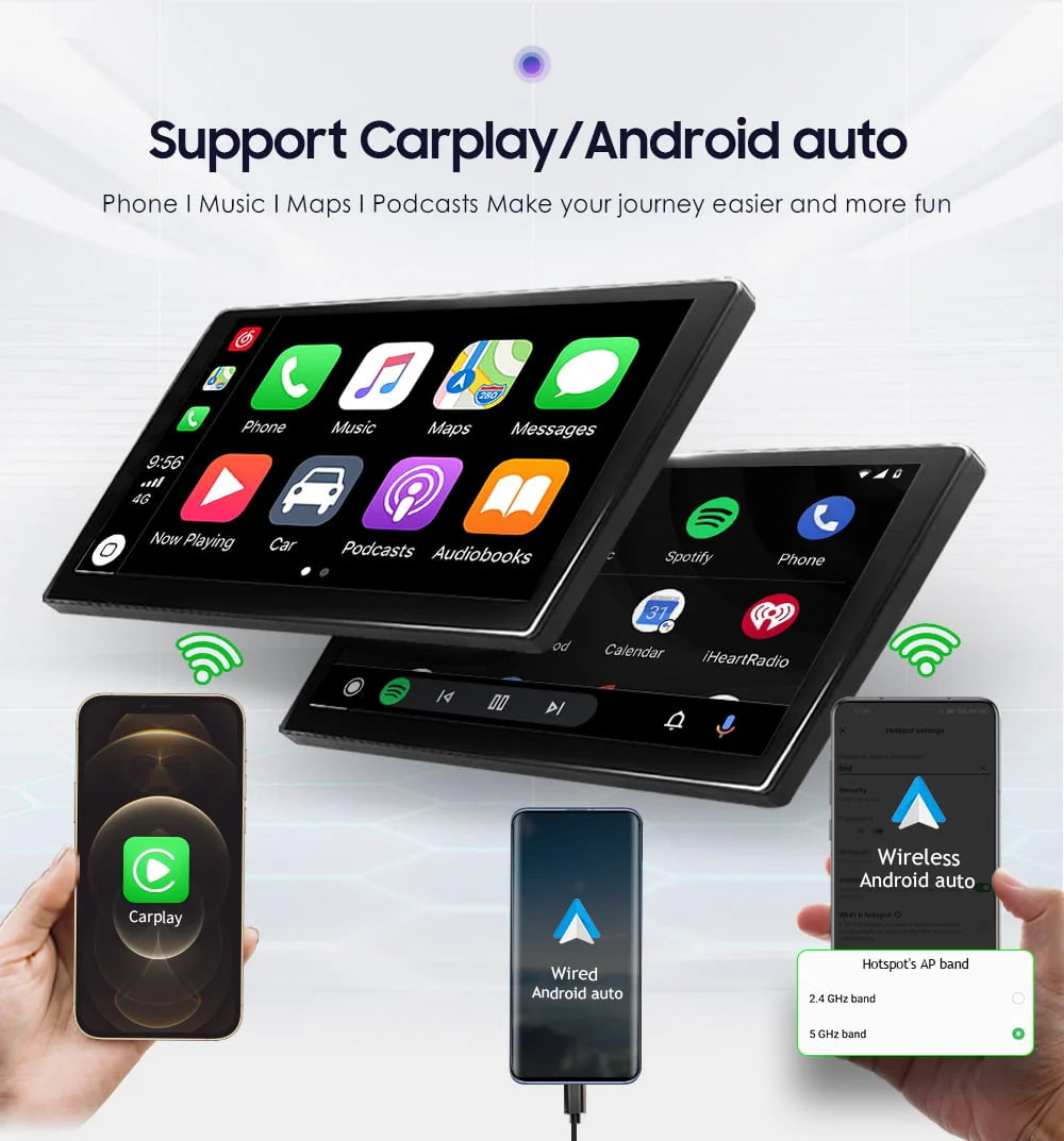 10.1 Touch Screen Android 12 Carplay 32GB Bluetooth GPS Car Stereo Radio D8318