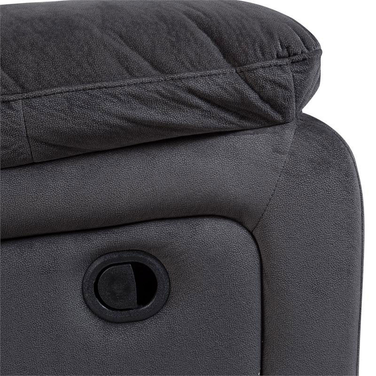 Steel Gray Plush Reclining Sofa P3418