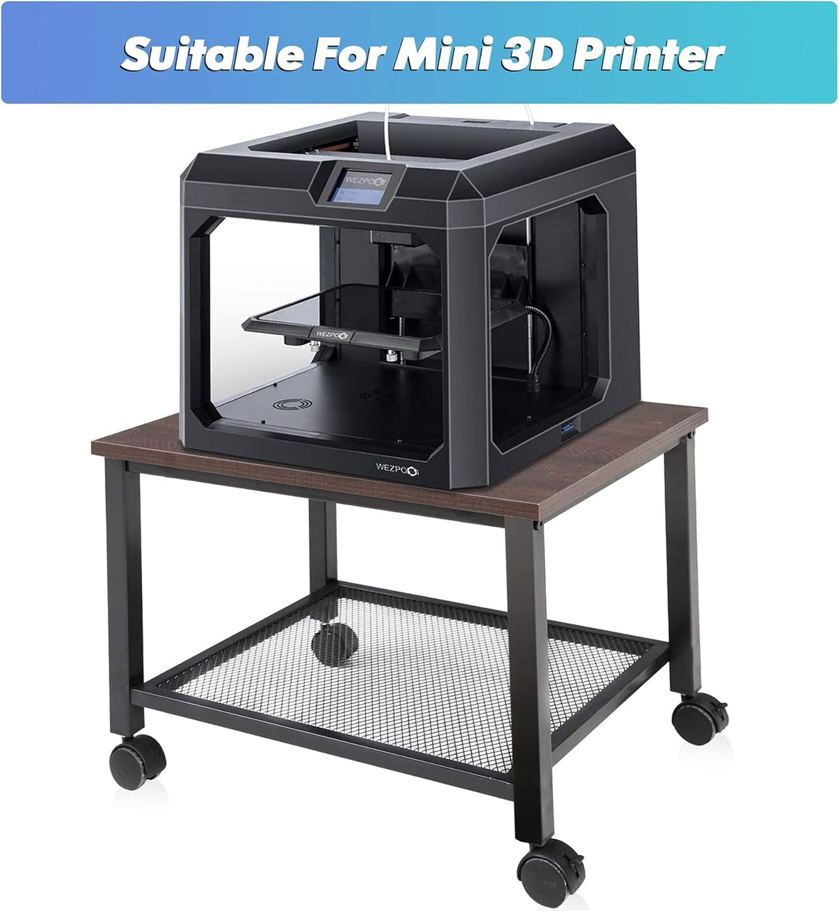 2-Tier Rolling Printer Stand Cart D255