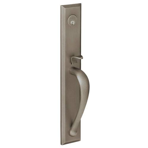 Satin Brass and Black Right Hand Single Cylinder Mortise Entry Handleset with Lever Z876