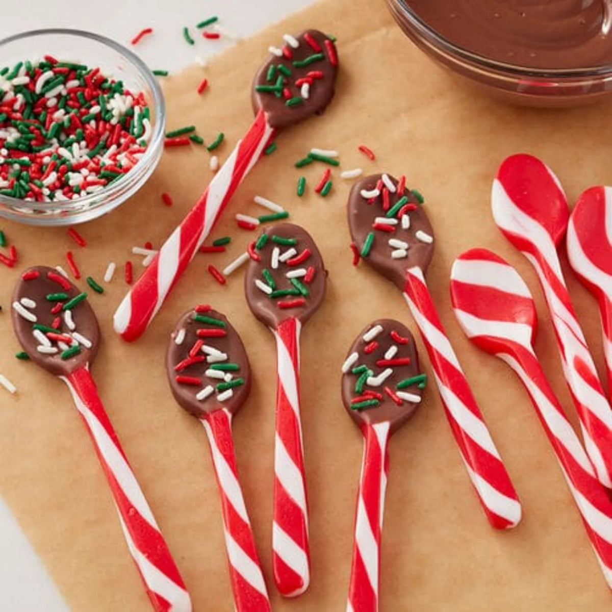 48ct Peppermint Hard Candy Spoons with Storage Carrier D879