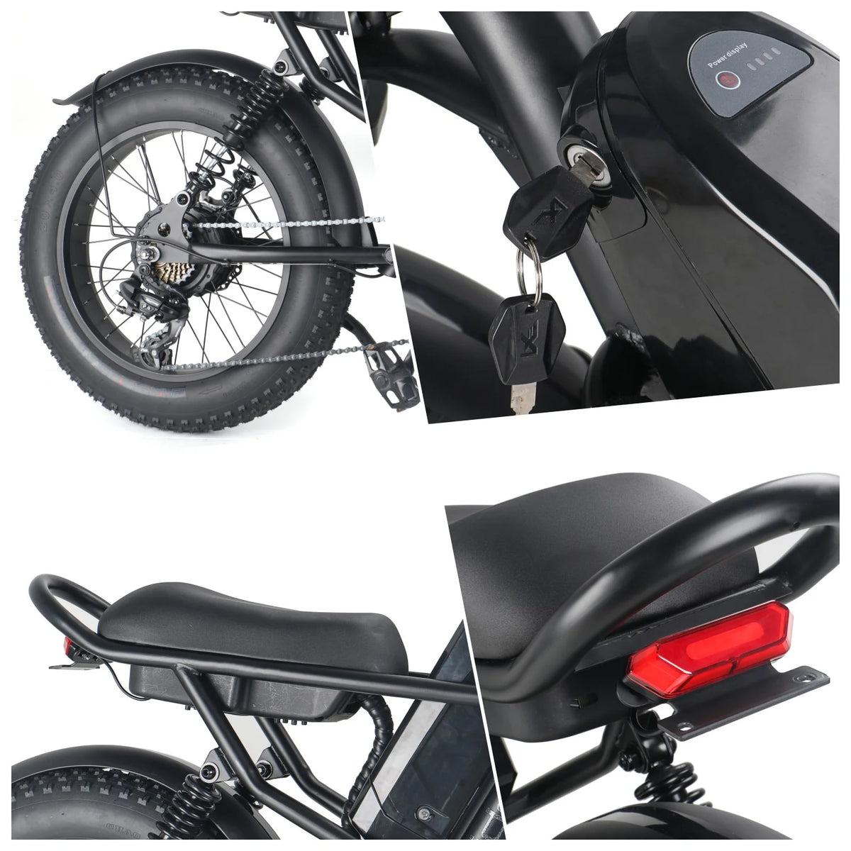 20" x 4.0 Electric Bike with 750W Brushless Motor, 48V 15.6Ah Removable Battery, Shimano 7-Speed Transmission K349715