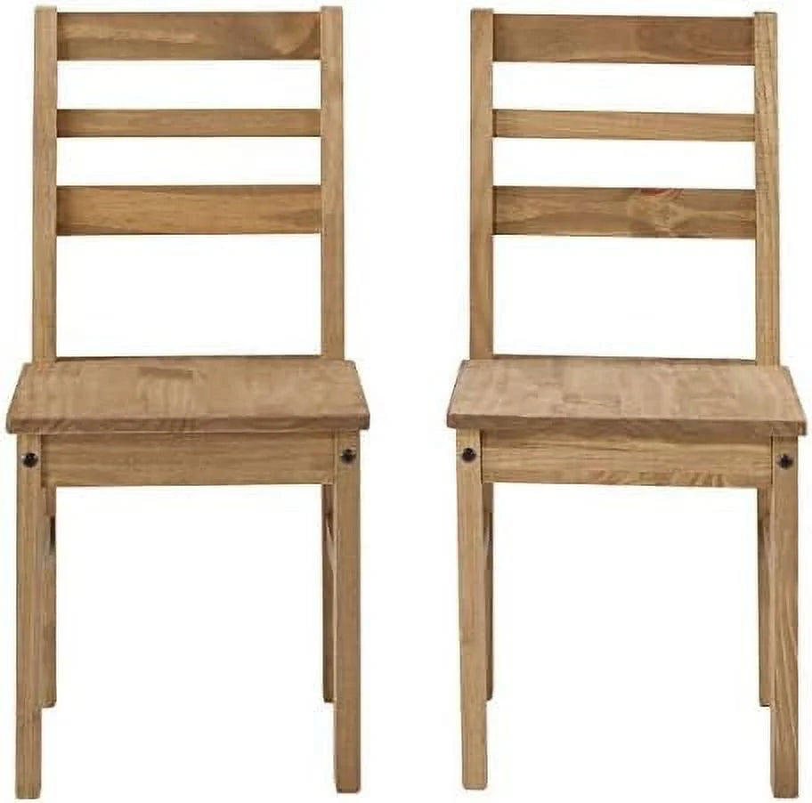 Solid Wood Dining Chair Set of 2 Ladder Back X7355