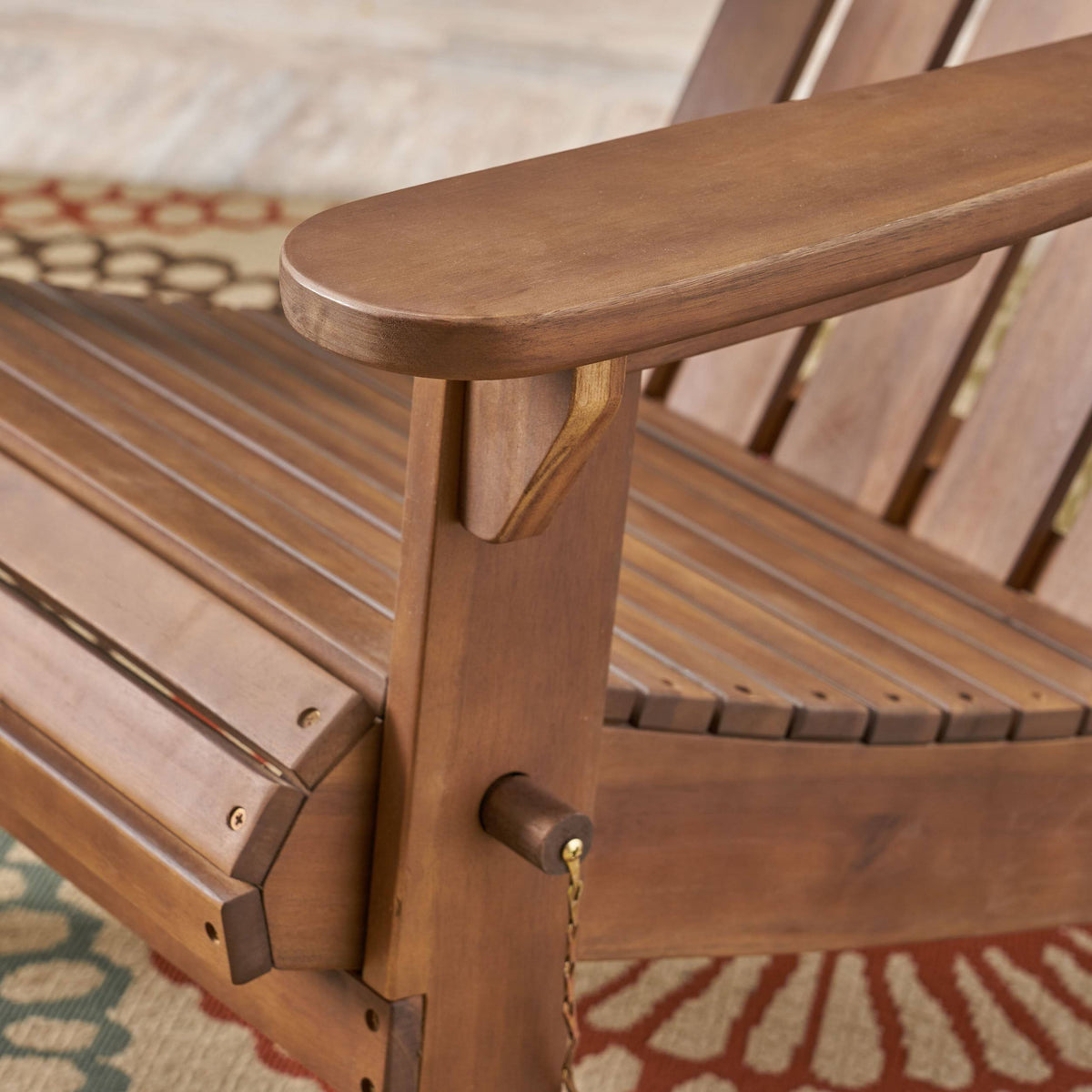 Blue Foldable Acacia Wood Adirondack Chair W679682