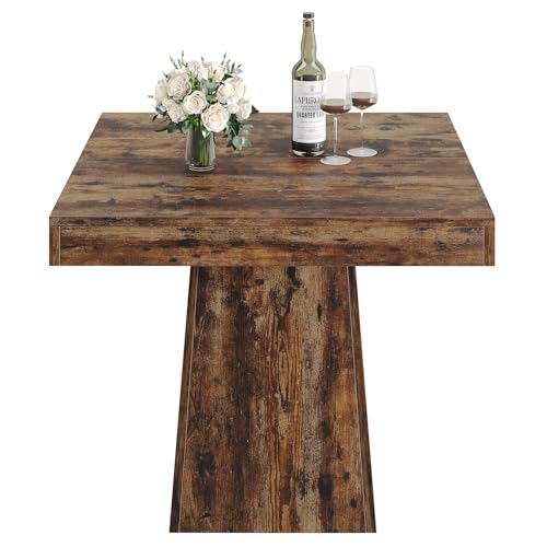 Square Dining Table for 4, 31.5-Inch Pedestal Base Table Z822