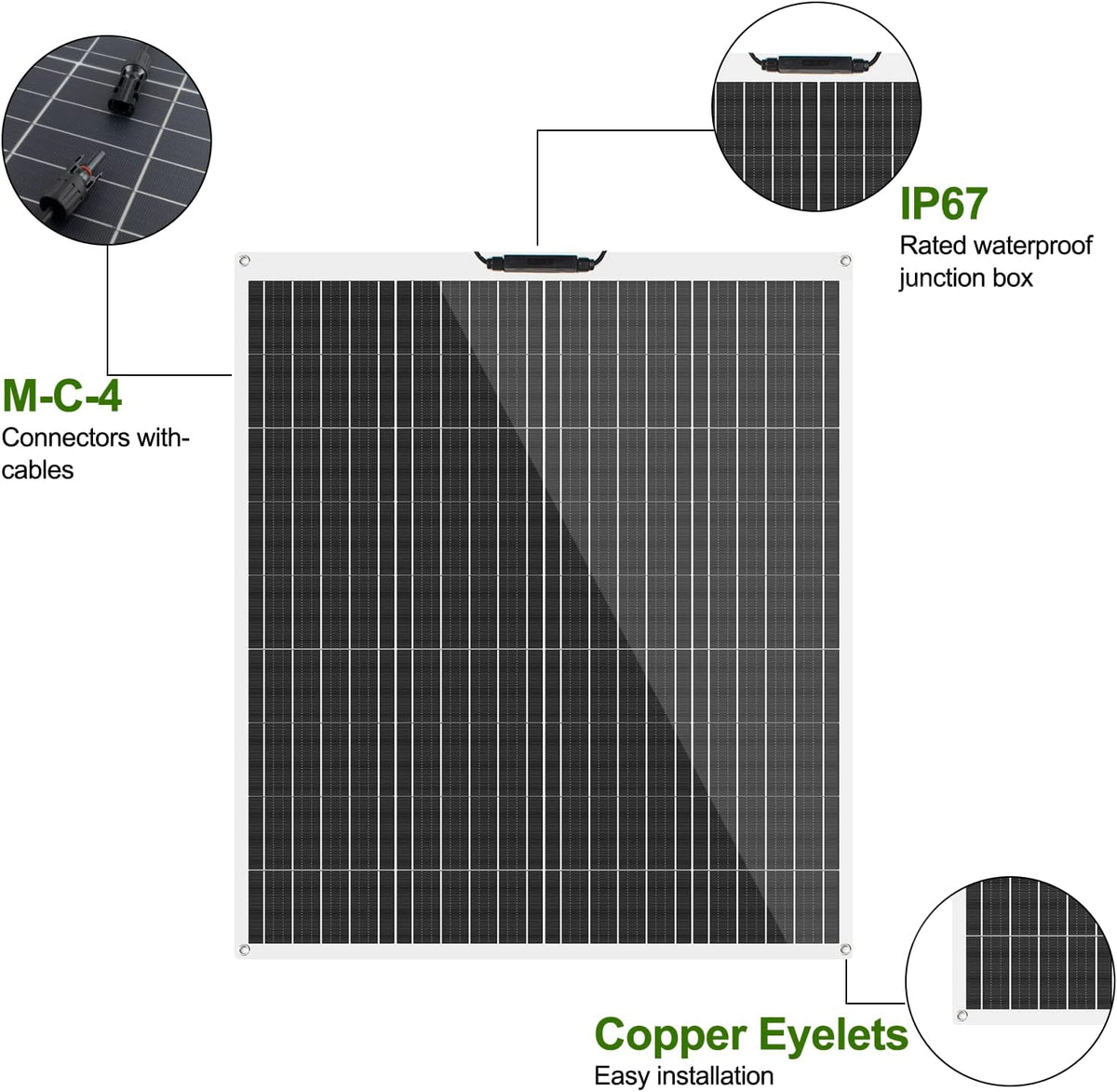 100W 12V Monocrystalline Flexible Solar Panel Q4279