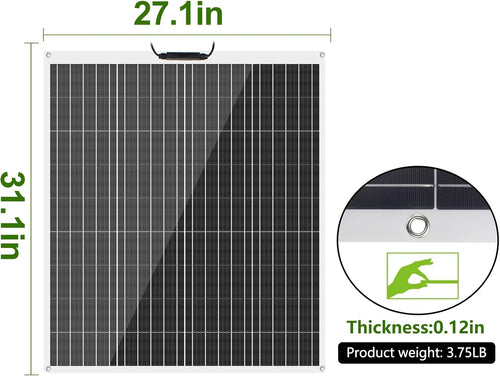 100W 12V Monocrystalline Flexible Solar Panel Q4279