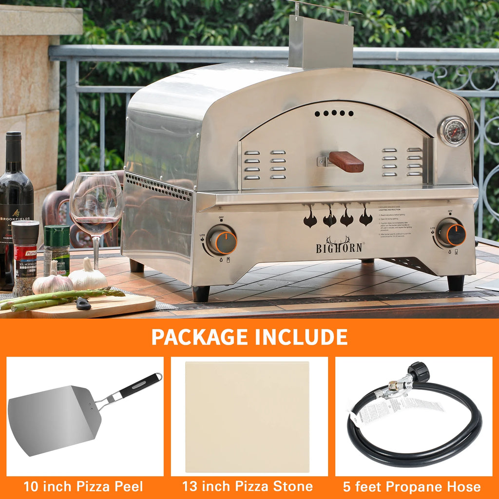 Portable Propane Pizza Oven with 13 inch Pizza Stone H8114