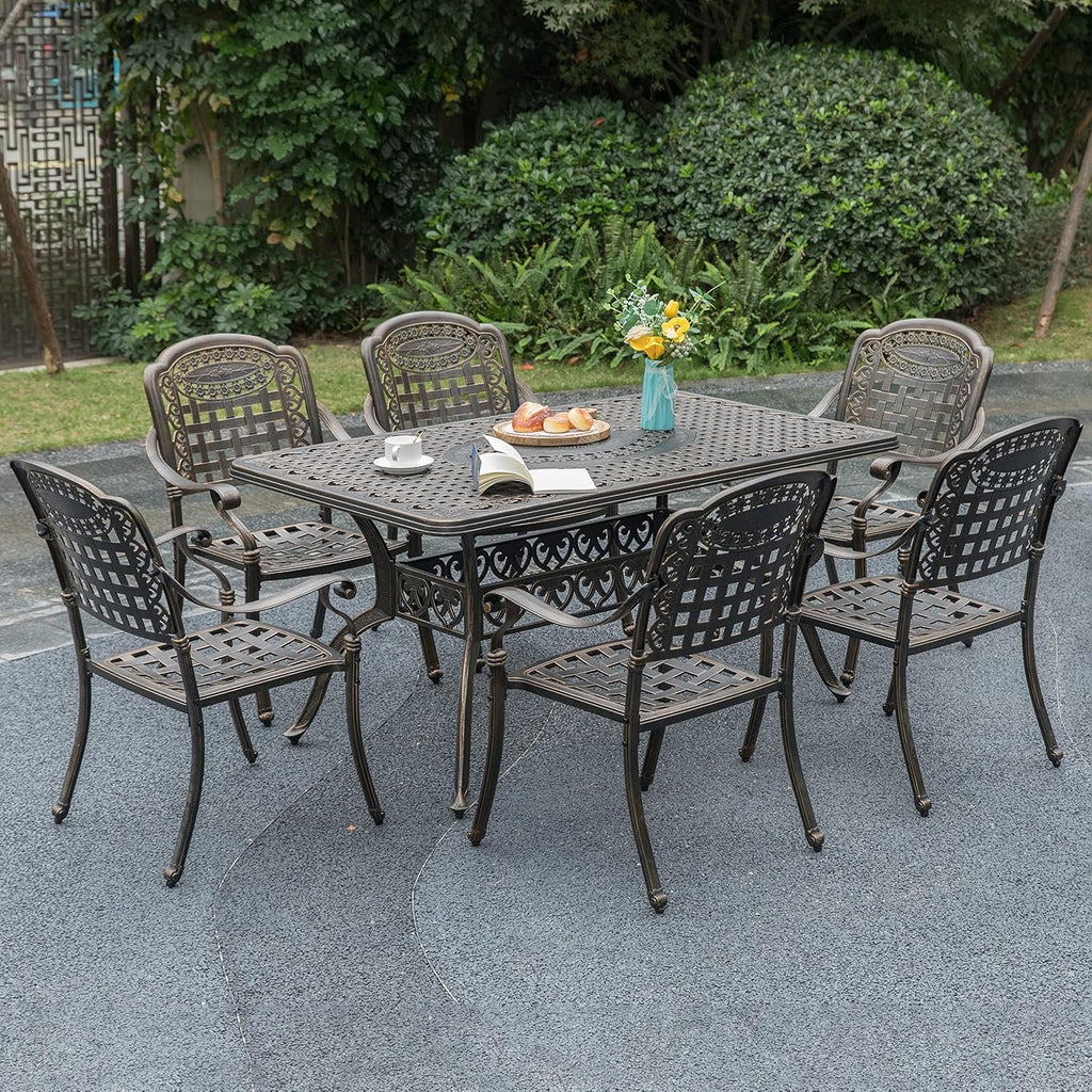 Bronze Cast Aluminum Dining Set 2 Chairs Y186