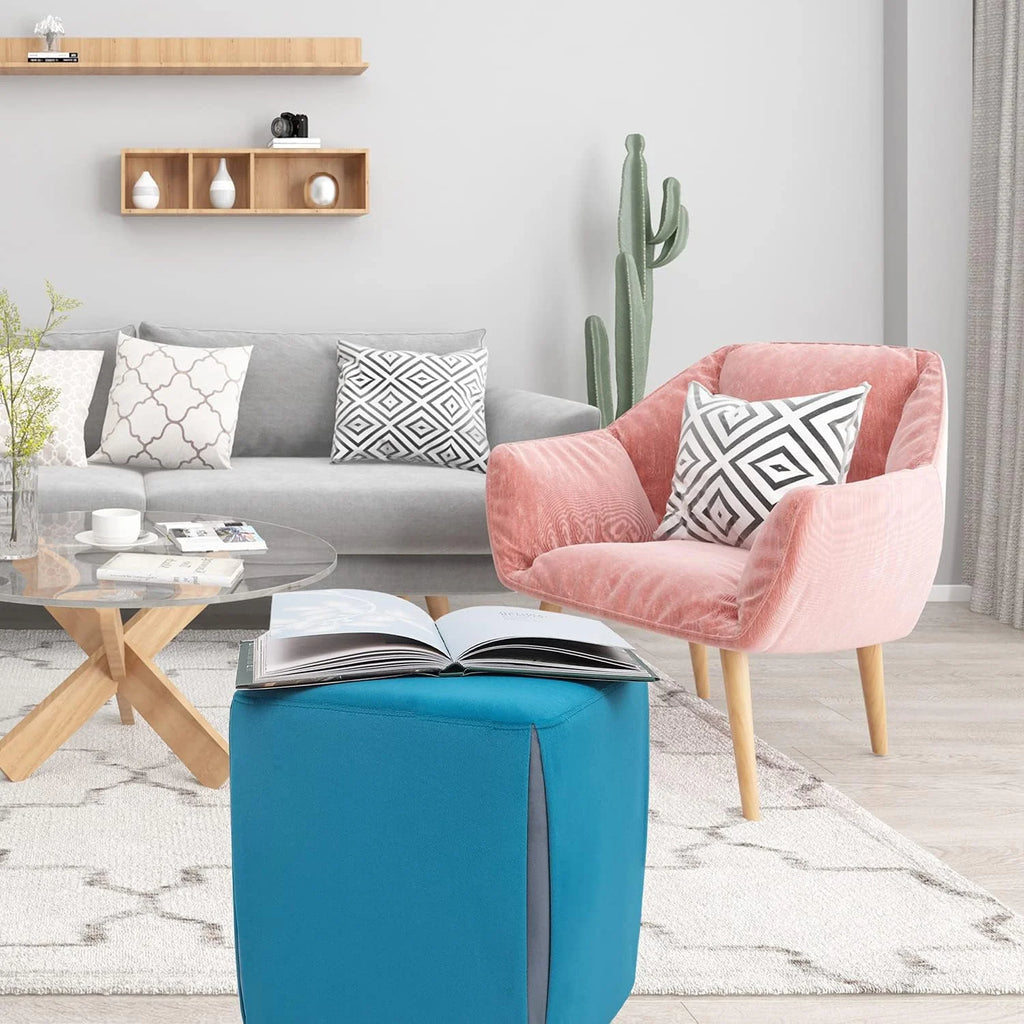 Blue Velvet Ottoman X251753