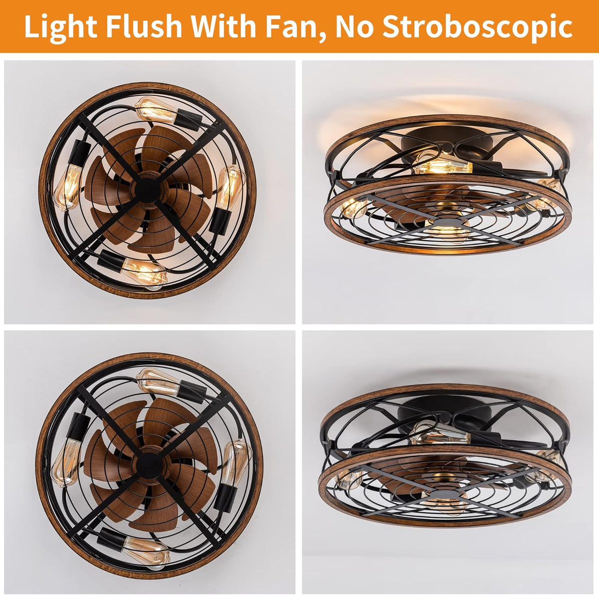 20 in Bladeless Ceiling Fan with Light, Remote Control, Matte Black H50919
