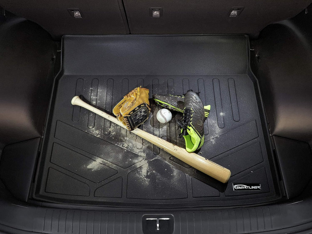 Black Custom Floor Mats 3 Rows and Cargo Liner Set B962