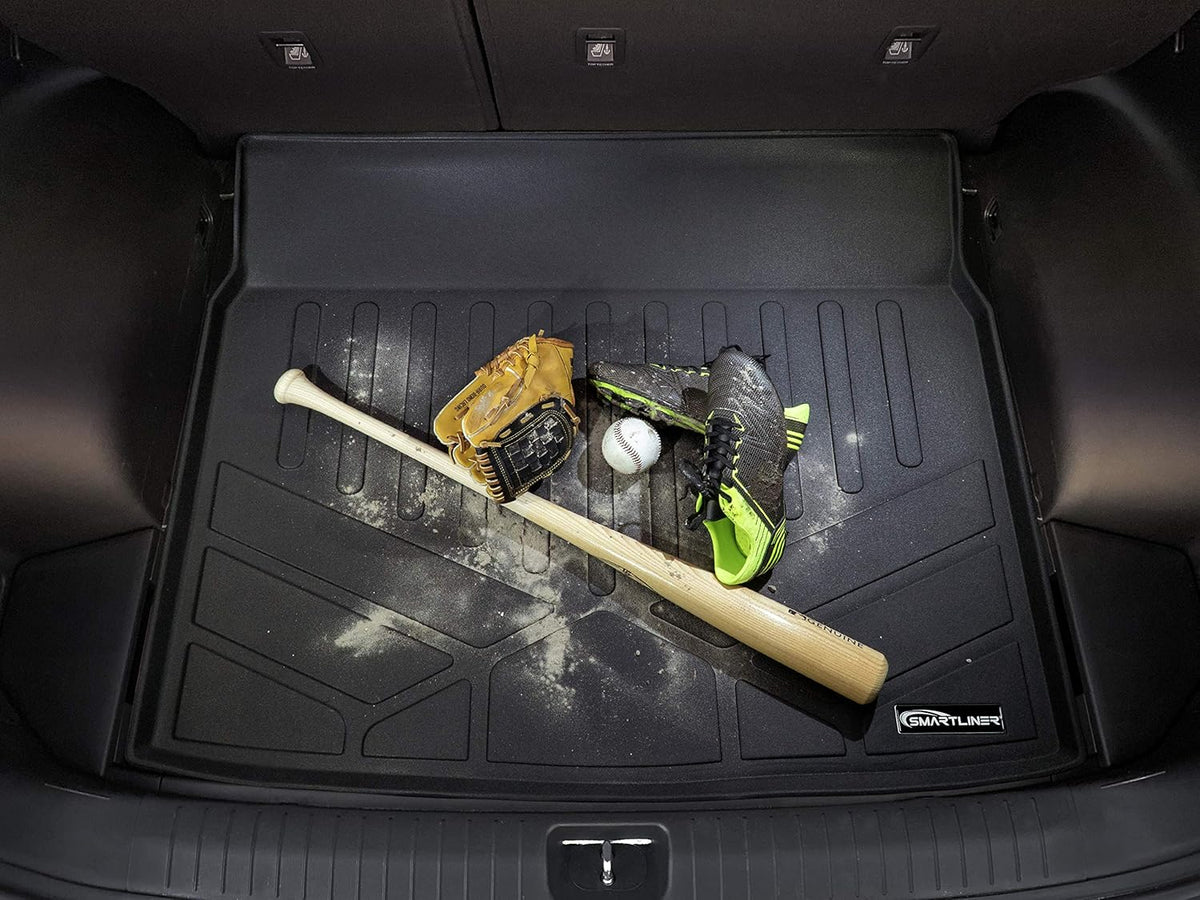 Black Custom Floor Mats 3 Rows and Cargo Liner Set B962