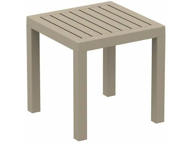 Taupe Square Resin Patio Side Table I9648
