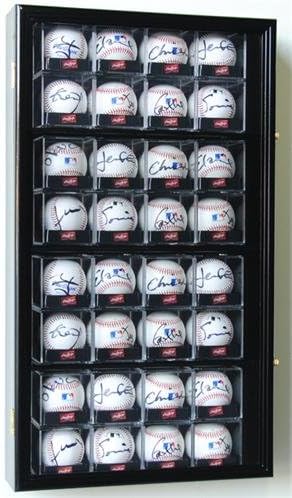 Cherry Baseball Display Case Cabinet Y620