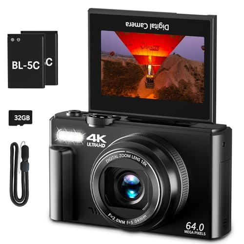 4K 64MP Digital Camera with 32GB Micro SD Card E317825