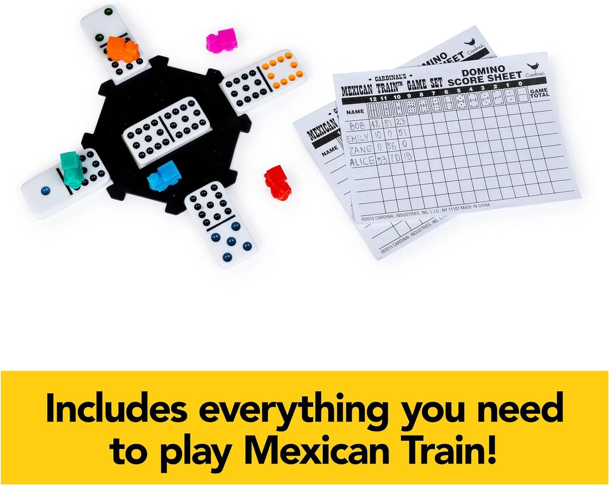 Mexican Train Dominoes Game in Aluminum Carry Case Y371