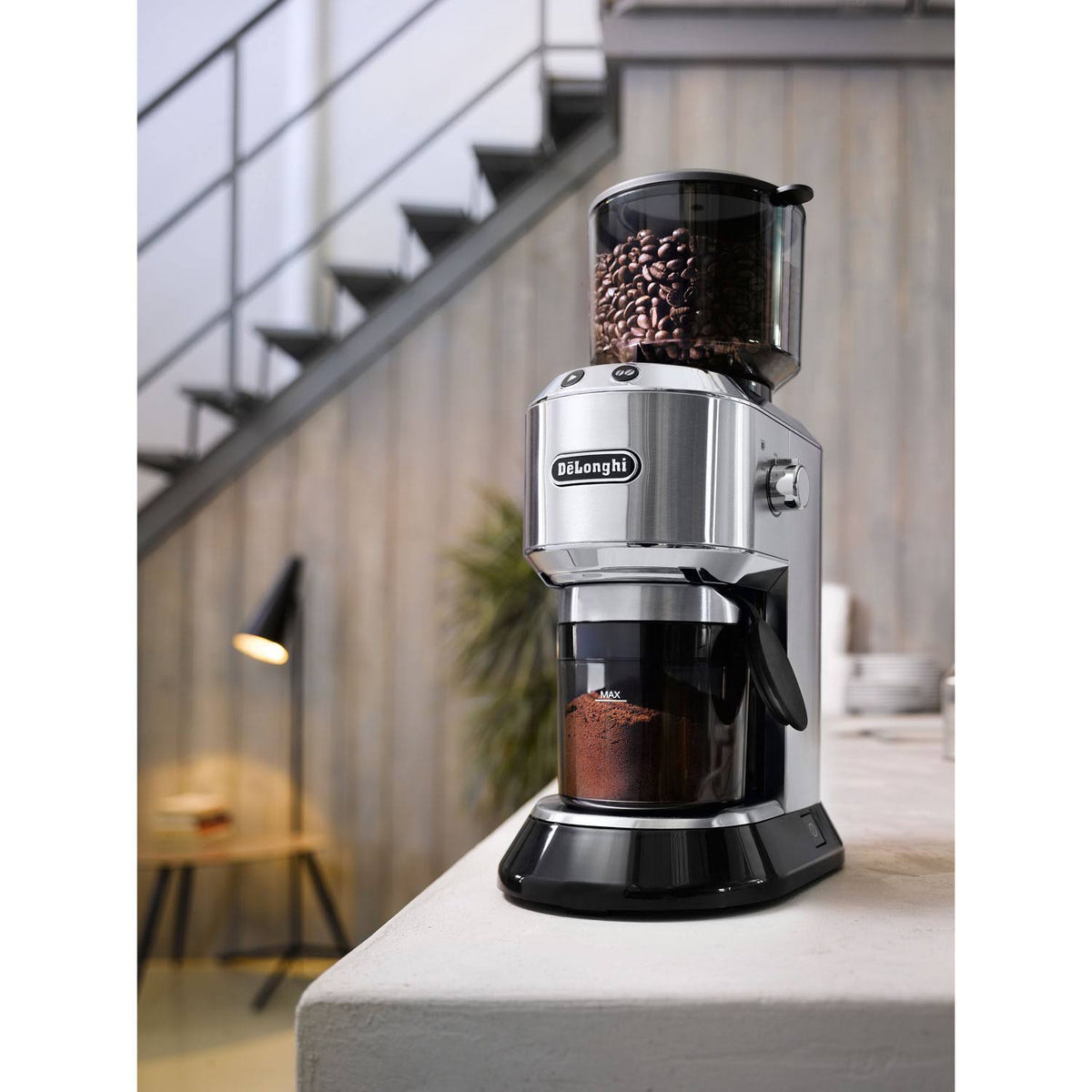 Conical Burr Grinder with Porta Filter Attachment, Silver L7365