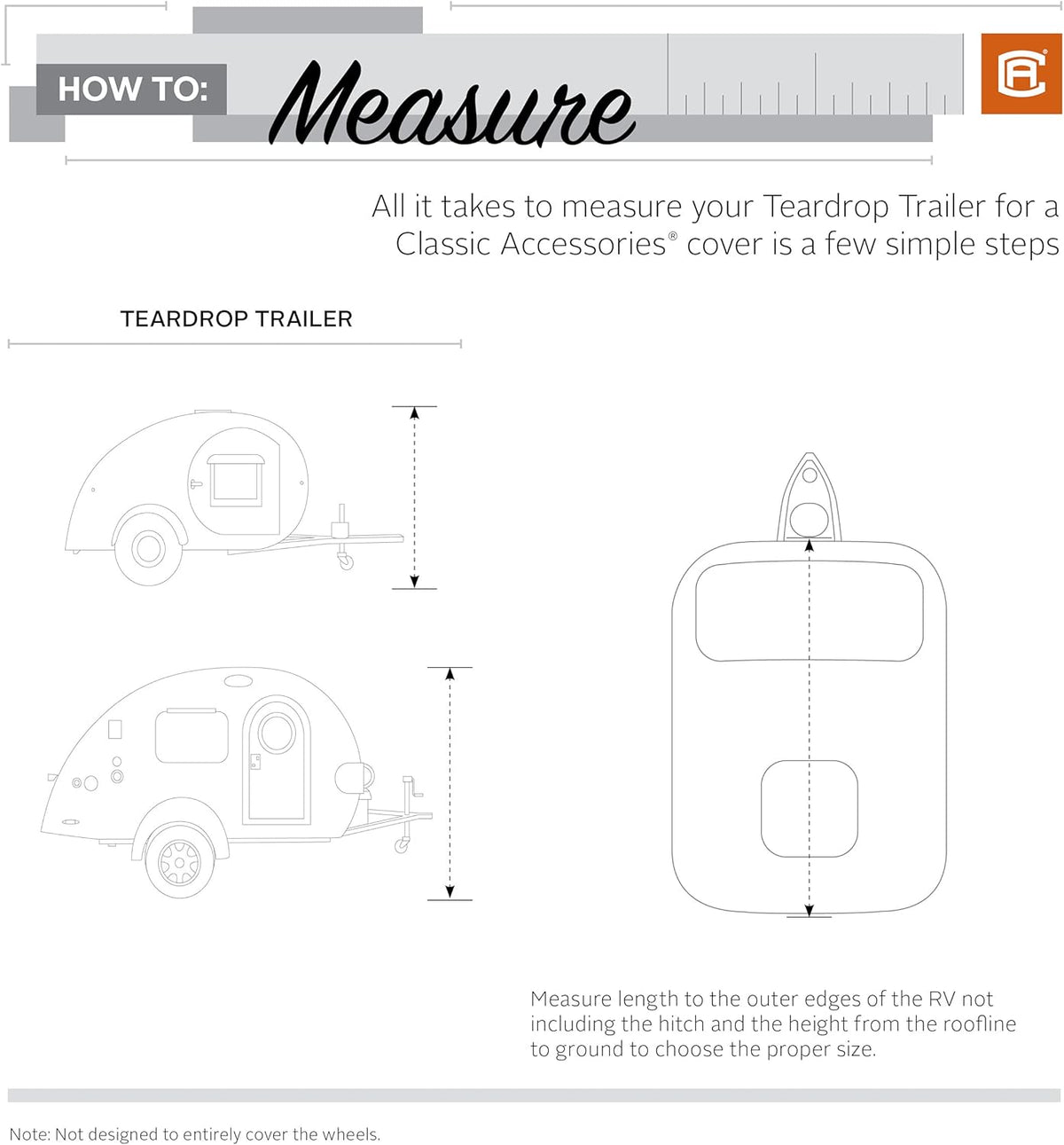 Teardrop Trailer Cover, Fits 12' - 15'L, 7'W F401195